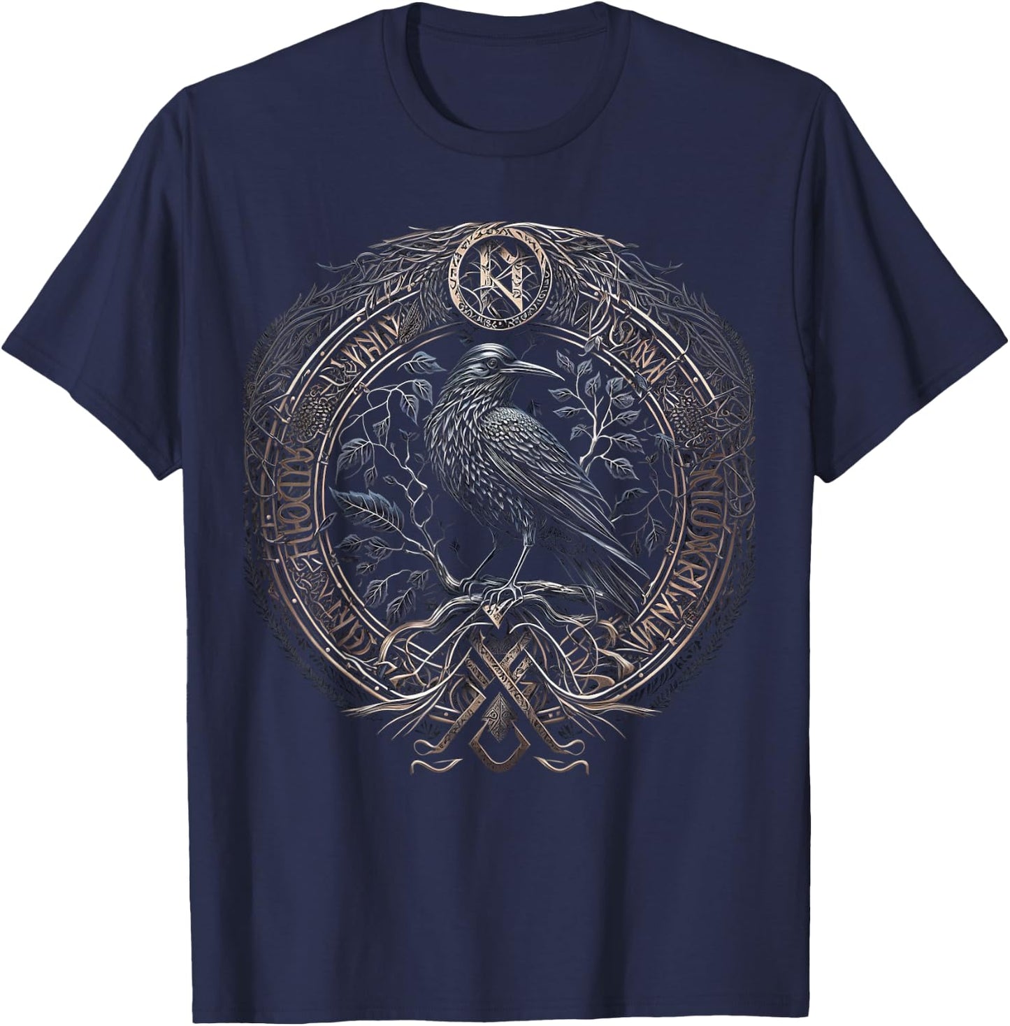 Odin's Raven Northman Valhalla Norse Mythology T-Shirt - T-Shirt | Navy