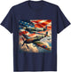 Spitfire F4U Corsair WW2 Airplanes US Flag T-Shirt - T-Shirt | Navy