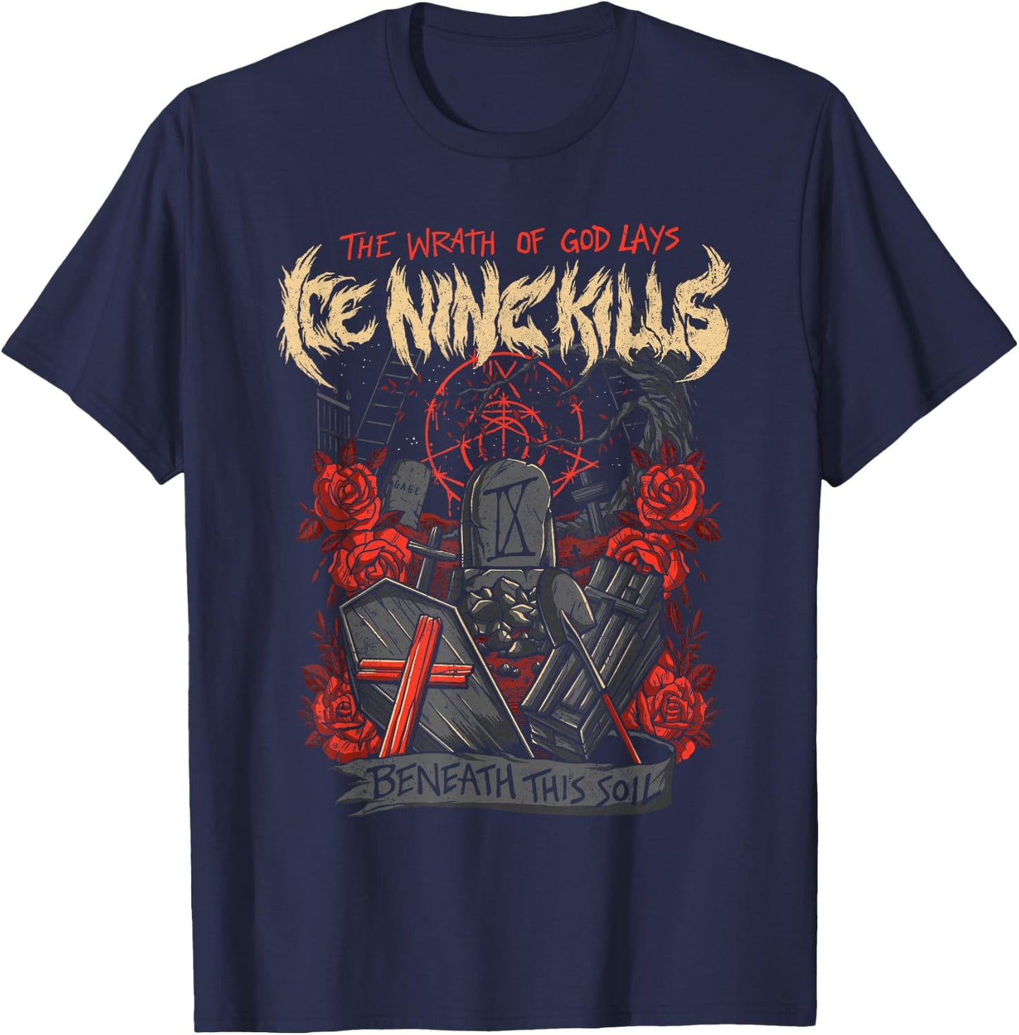 Ice Nine Kills – The Wrath of God T-Shirt - T-Shirt | Navy