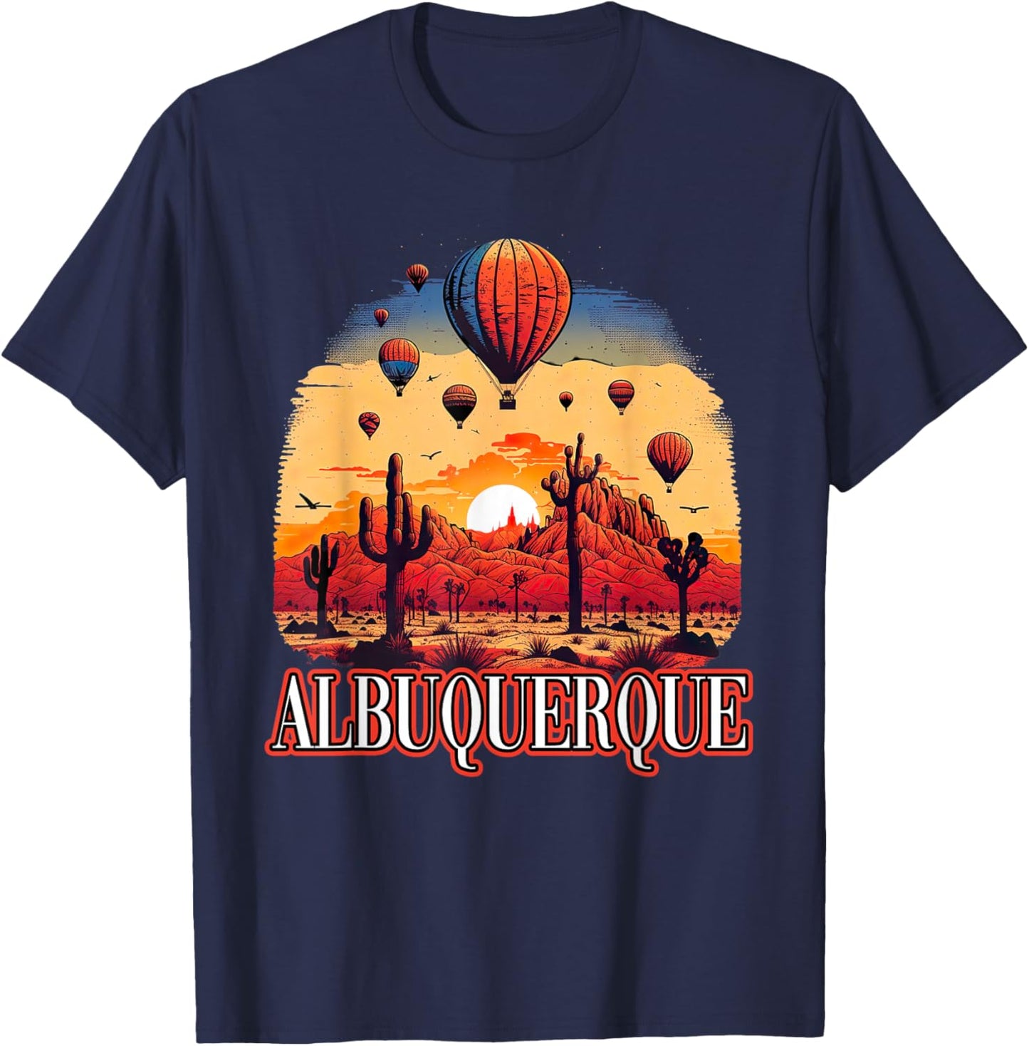 Albuquerque Balloon New Mexico Hot Air Balloon T-Shirt - T-Shirt | Navy
