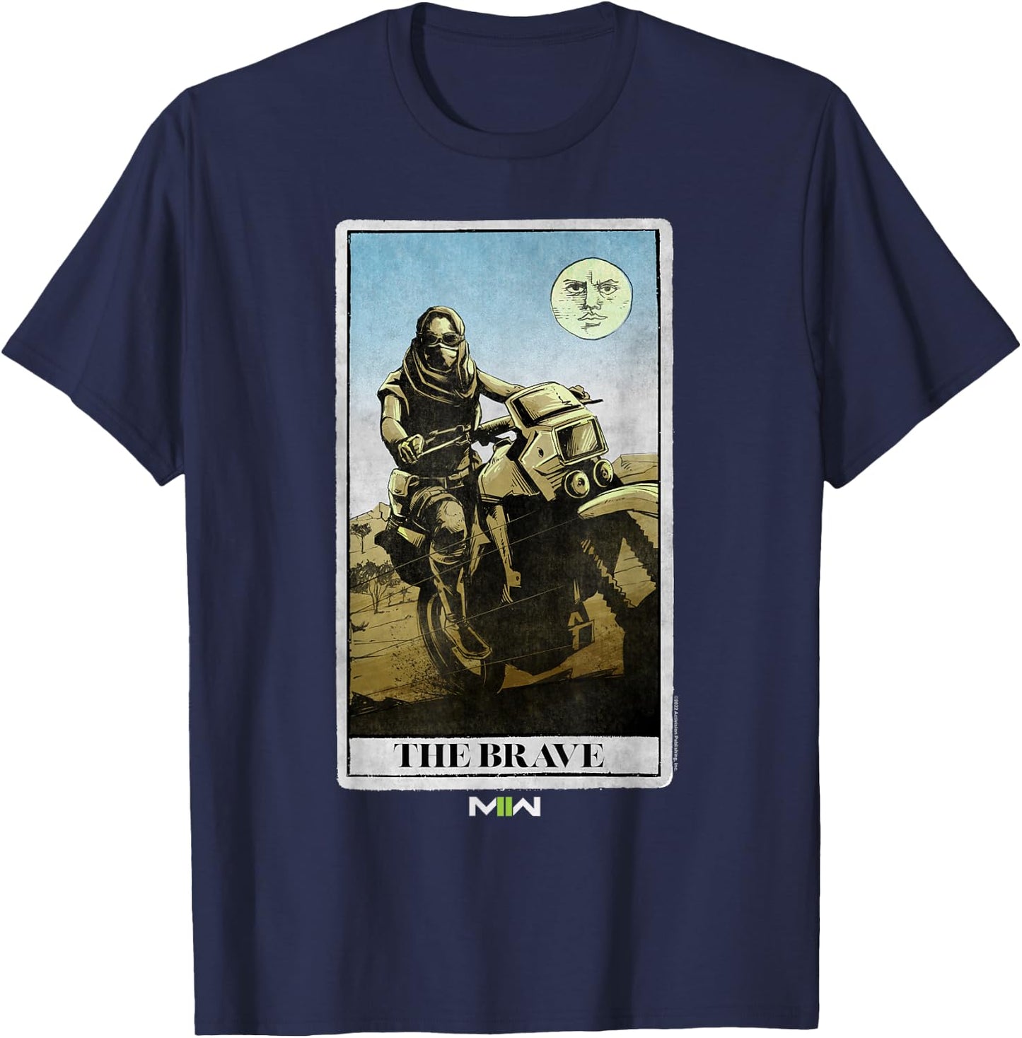 Call of Duty: Modern Warfare 2 The Brave Desert Bike Card T-Shirt - T-Shirt | Navy