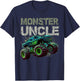 Monster Truck Uncle Family Matching Monster Truck Lovers T-Shirt - T-Shirt | Navy
