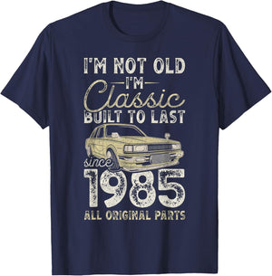 40th Birthday, Since 1985, Classic Car, 40 Years Old T-Shirt - T-Shirt | Navy