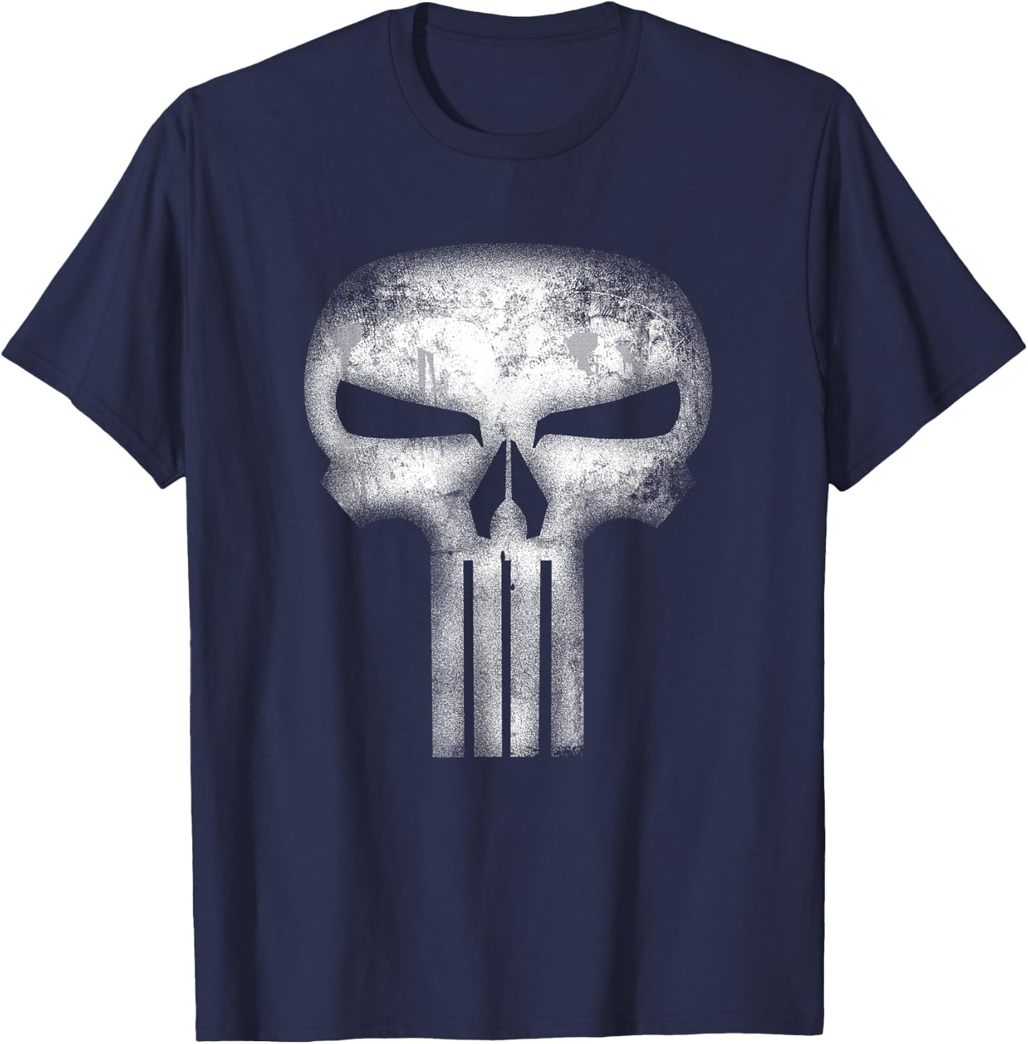 Marvel Comics Retro Classic The Punisher White Skull Logo T-Shirt - T-Shirt | Navy