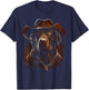 Cowboy Labrador Retriever Graphic Women Boys Girls T-Shirt - T-Shirt | Navy