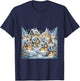 Winter Village Snow Covered Cottages Christmas Lights Scene T-Shirt - T-Shirt | Navy