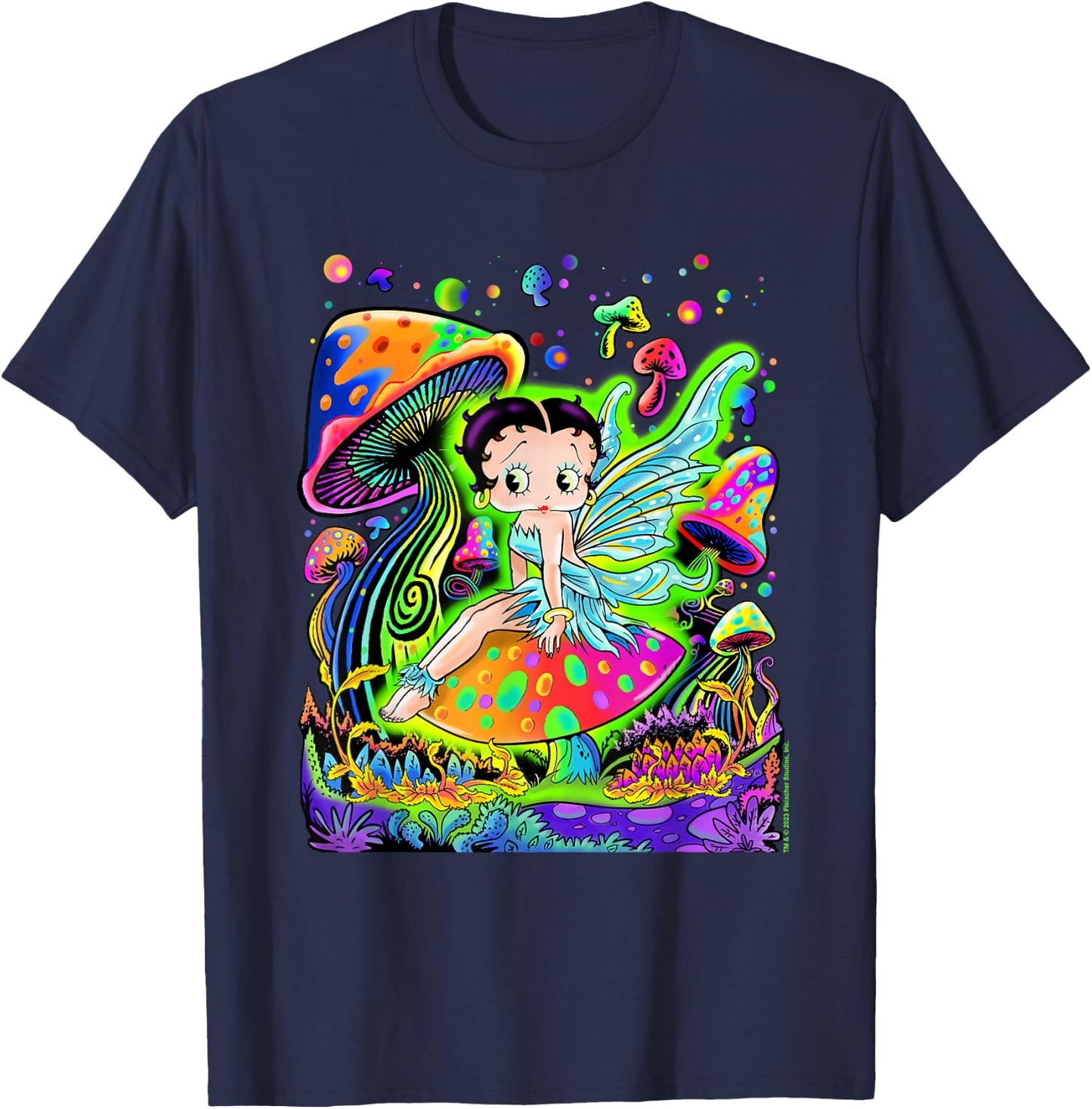 Betty Boop Blacklight Poster T-Shirt - T-Shirt | Navy