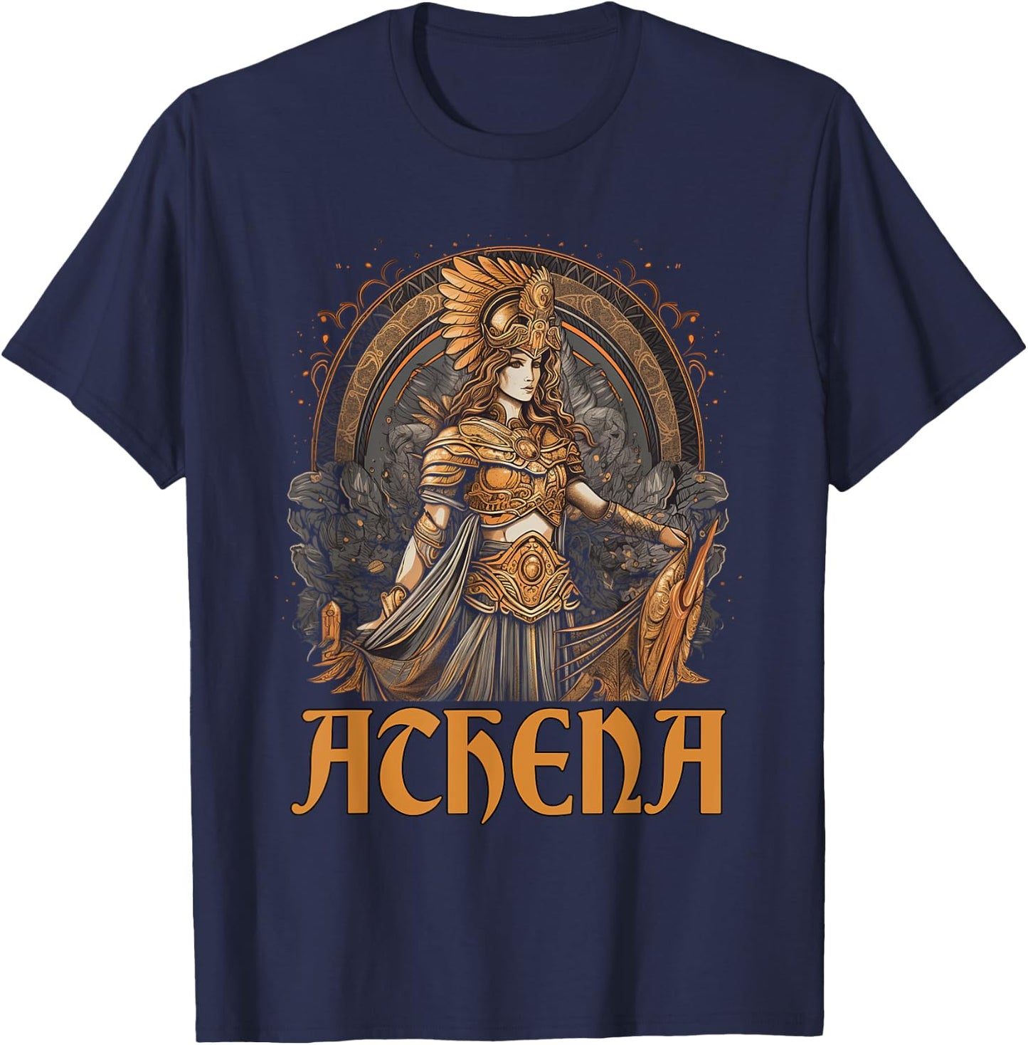 Greek Gods Greek Mythology Ancient Legends Apparel Athena, Goddess of Wisdom and War Classical T-Shirt - T-Shirt | Navy