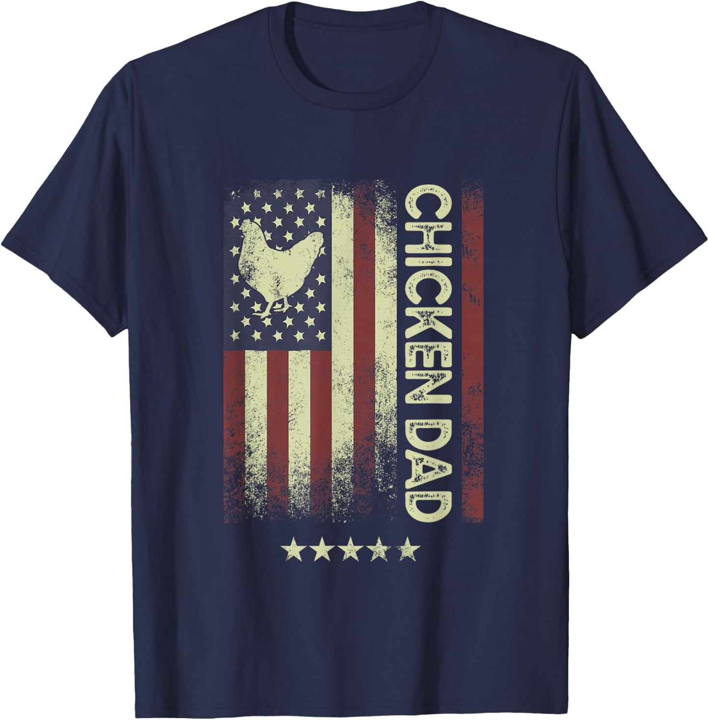 USA American Flag - Chicken Dad T-Shirt - T-Shirt | Navy