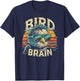 I heart Birds Funny Bird Brain Vintage Retro Sunset Cute T-Shirt - T-Shirt | Navy