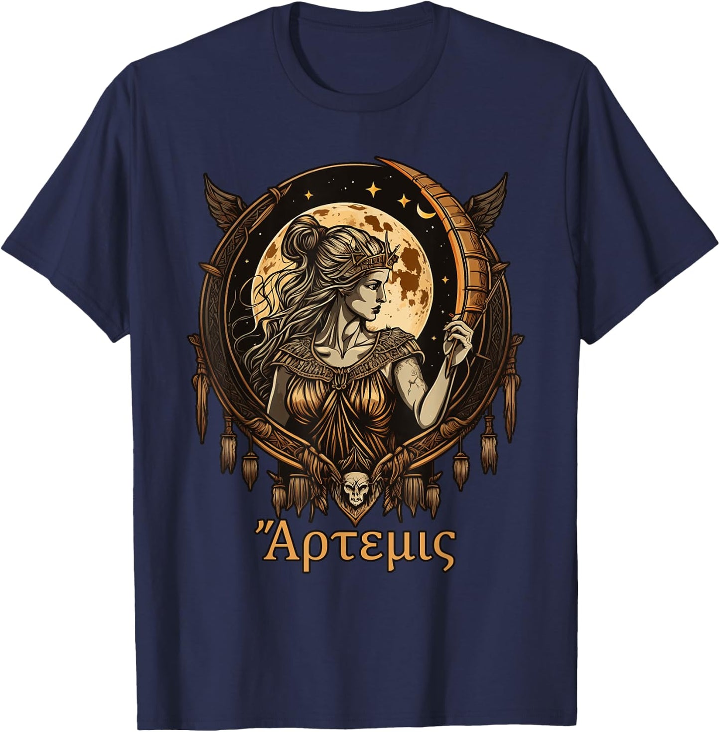 Greek Goddess Artemis Olympian Hero Ancient Greece T-Shirt - T-Shirt | Navy