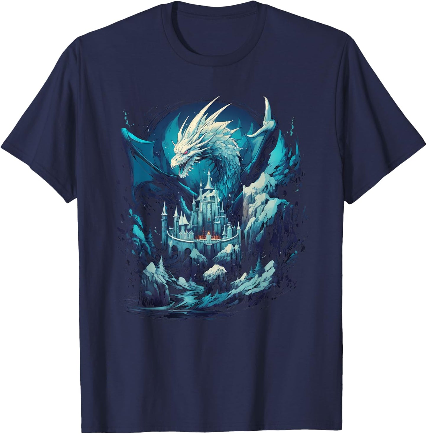 Ice Dragon Artwork T-Shirt - T-Shirt | Navy