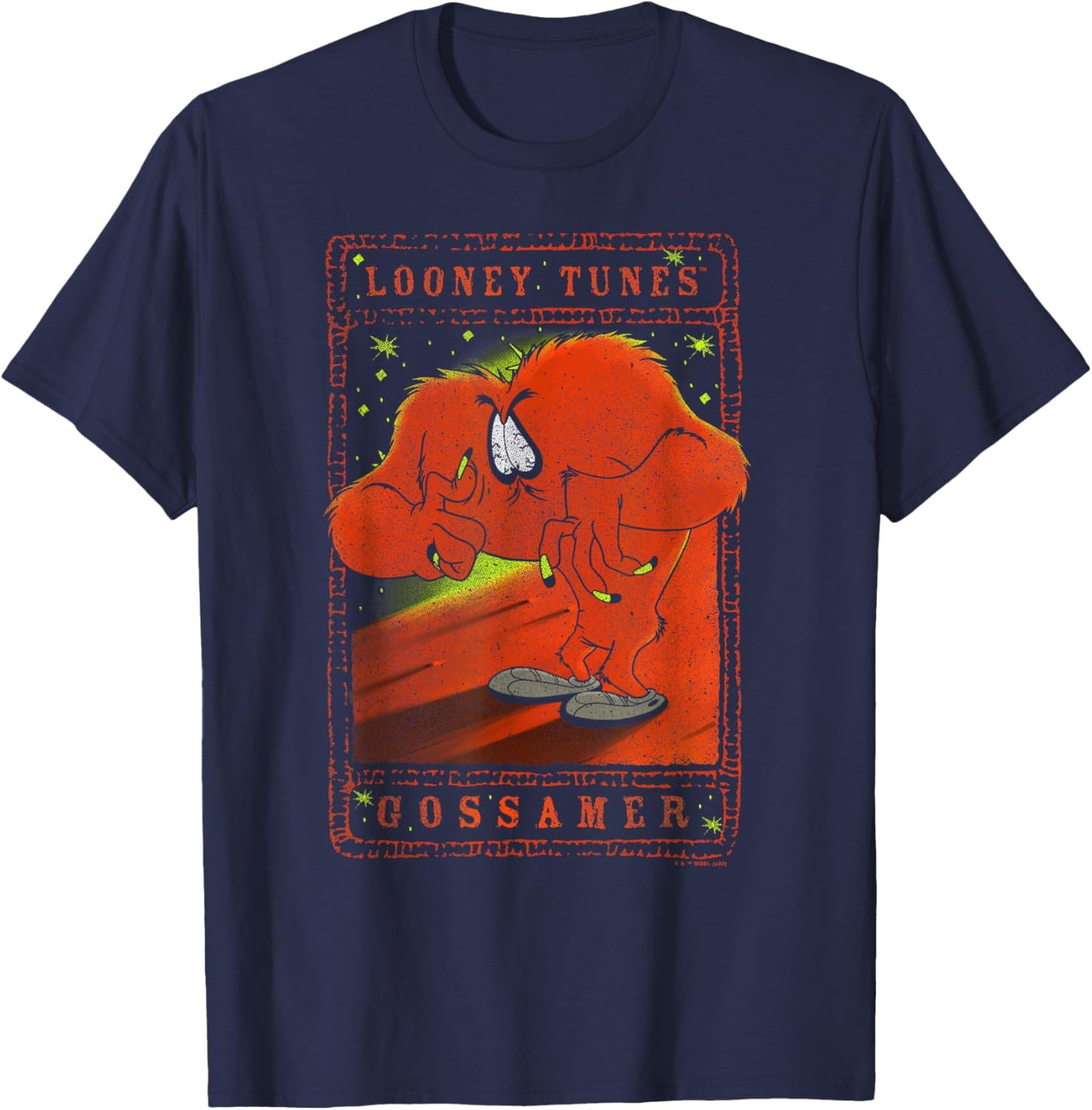 Looney Tunes Gossamer Planet Tarot Card Style Portrait T-Shirt - T-Shirt | Navy