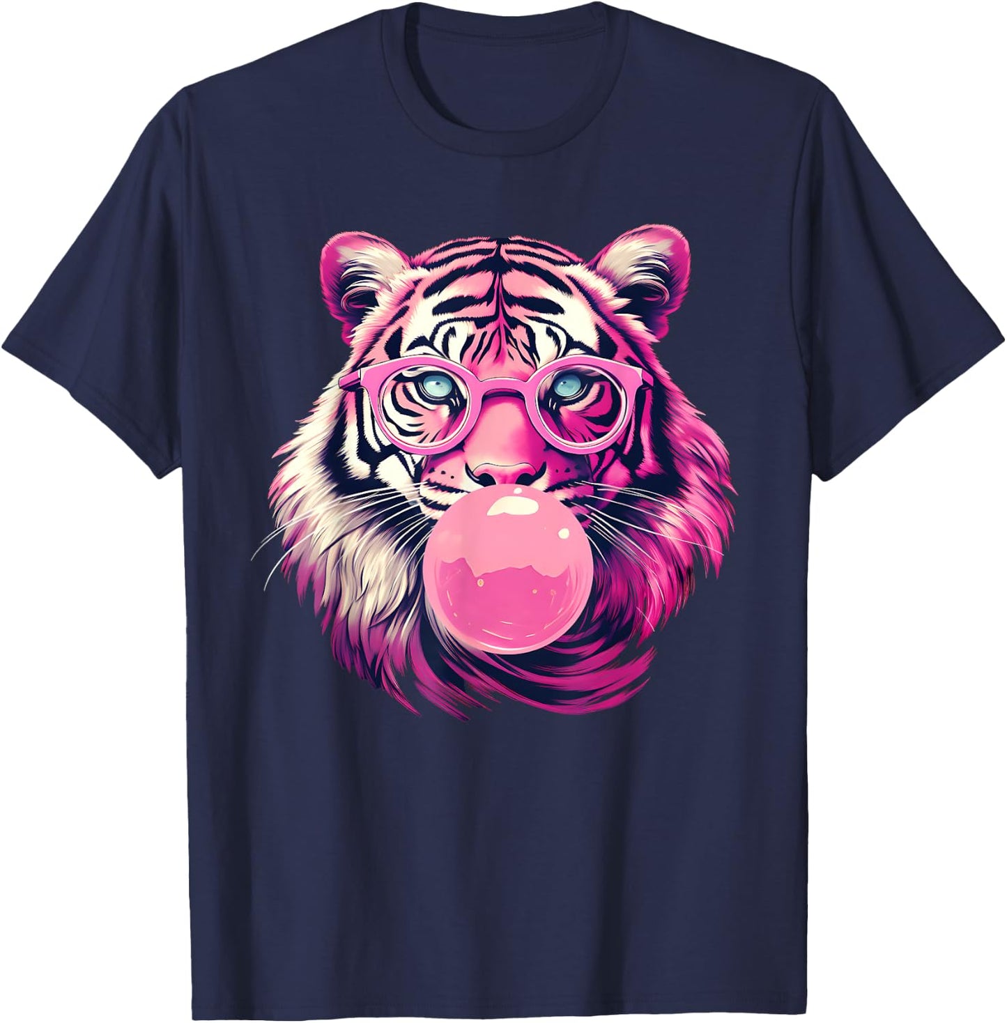 Women's Tiger Tiger Face Wild Animal Cute Tiger T-Shirt - T-Shirt | Navy