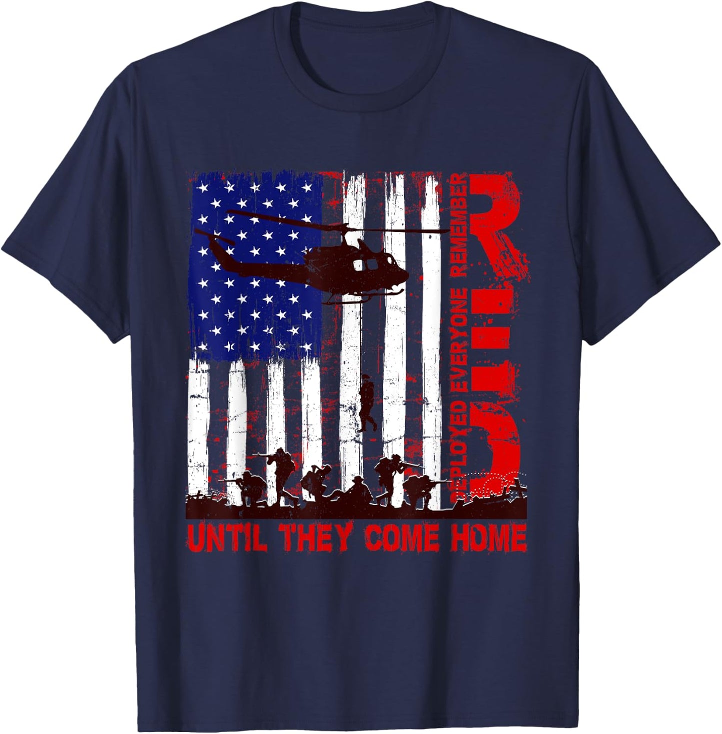 RED Friday Remember Everyone Deployed US Flag Army Vintage T-Shirt - T-Shirt | Navy