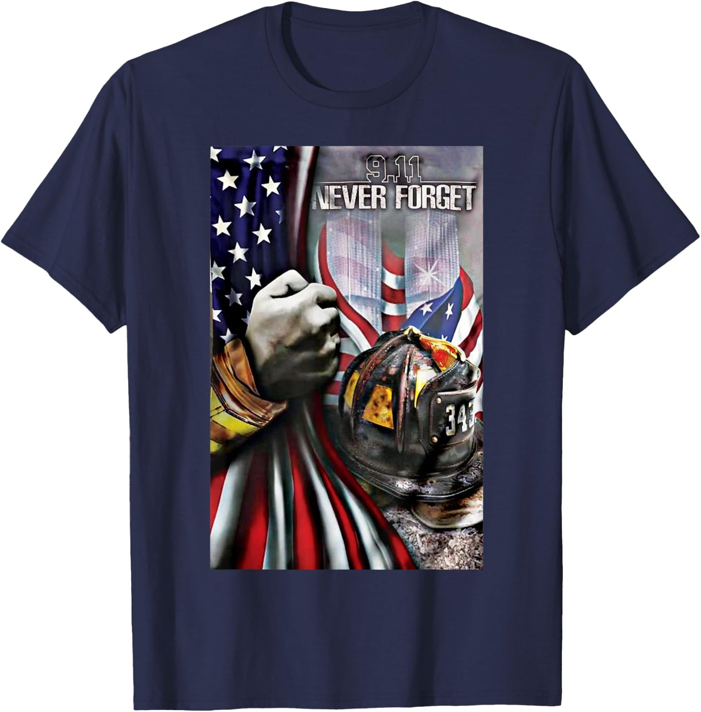 Remember 9-11 American Patriotic 20th Anniversary T-Shirt - T-Shirt | Navy
