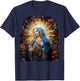 Blessed Virgin Mary Stained Glass T-Shirt - T-Shirt | Navy