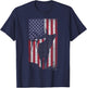 Elk Hunting Bugling Bull US Flag - American Retro T-Shirt - T-Shirt | Navy