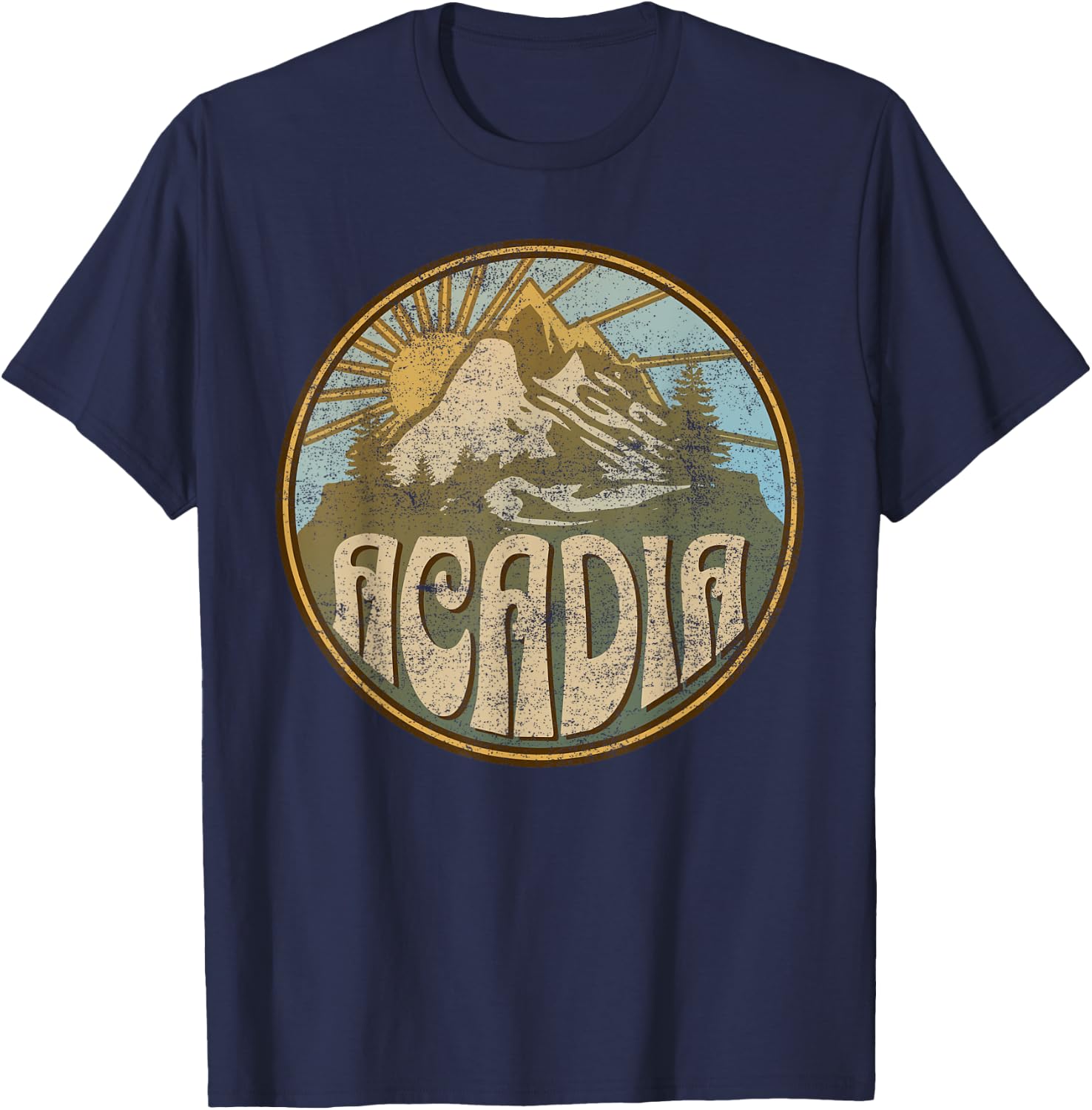 Acadia National Park Maine Nature Mountains Hiking Outdoors T-Shirt - T-Shirt | Navy