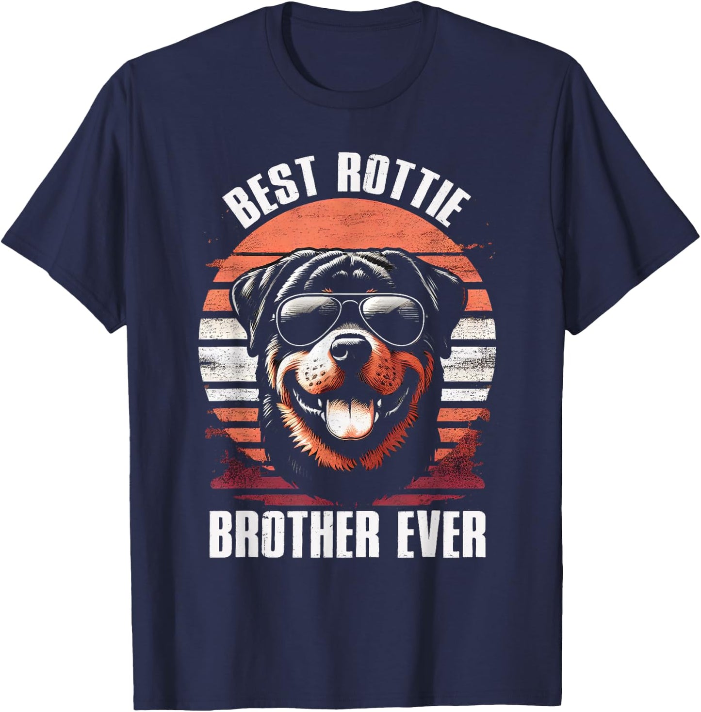 Best Rottie Brother Ever Rottweiler Dog Vintage T-Shirt - T-Shirt | Navy