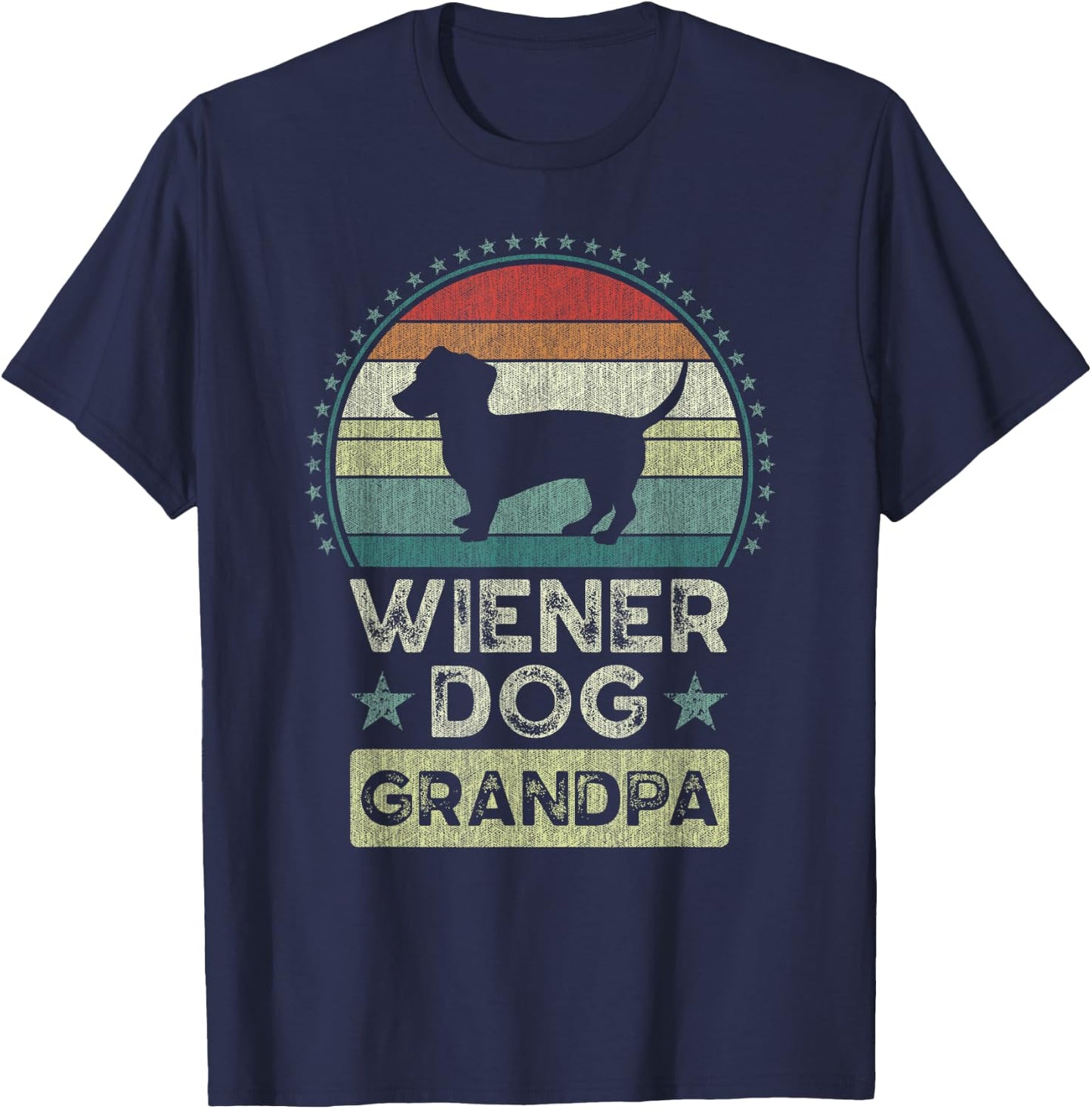 Wiener Dog Grandpa, Father's Day, Dachshund, Grandfather T-Shirt - T-Shirt | Navy