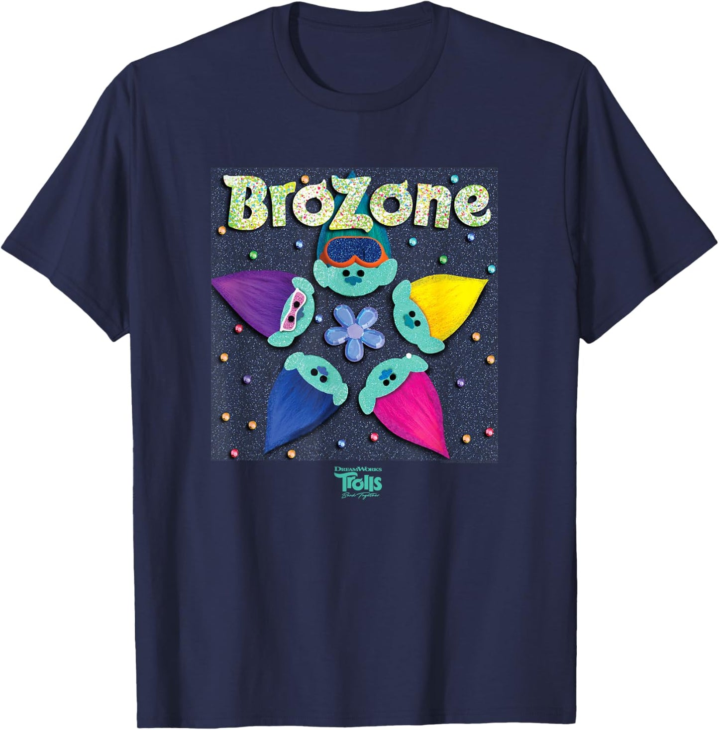 DreamWorks Trolls Band Together Psychedelic T-Shirt - T-Shirt | Navy