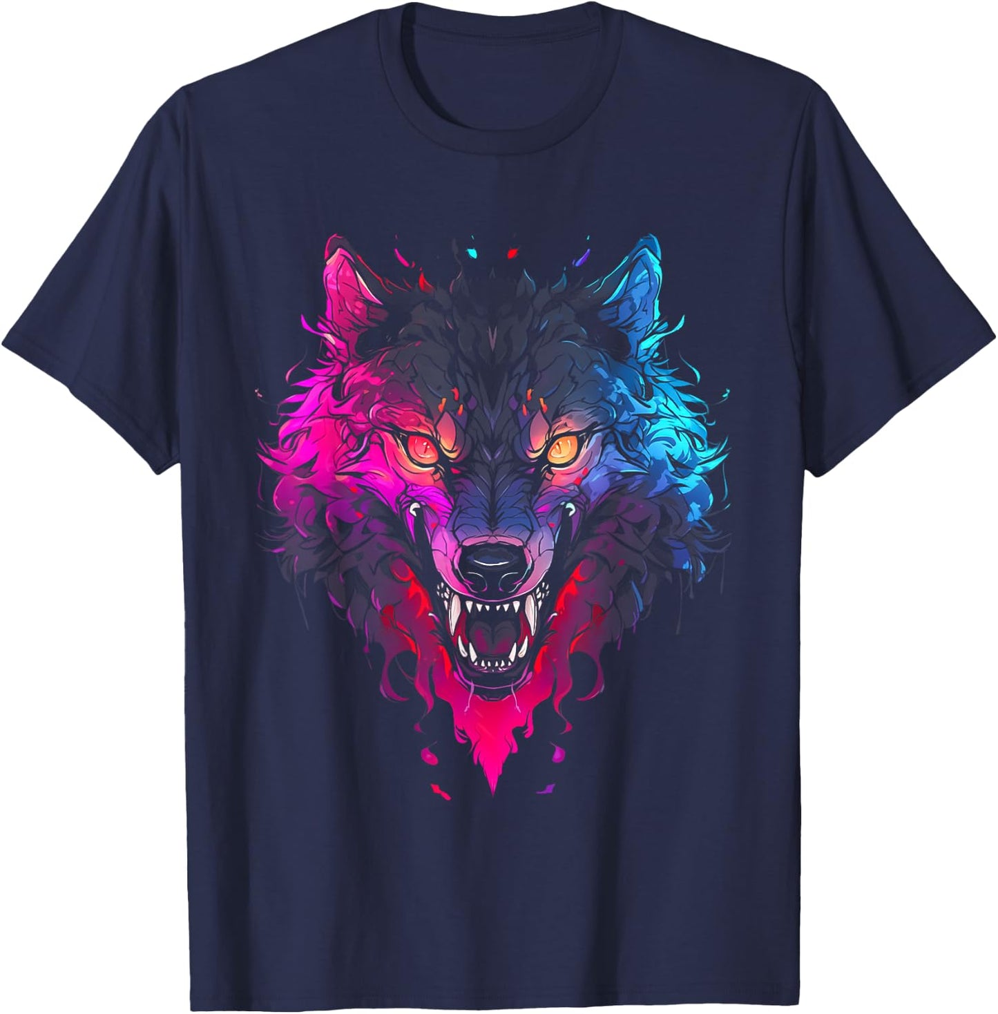 Horror Werewolf Head Halloween Mythology Wolf Shifter Lycan T-Shirt - T-Shirt | Navy