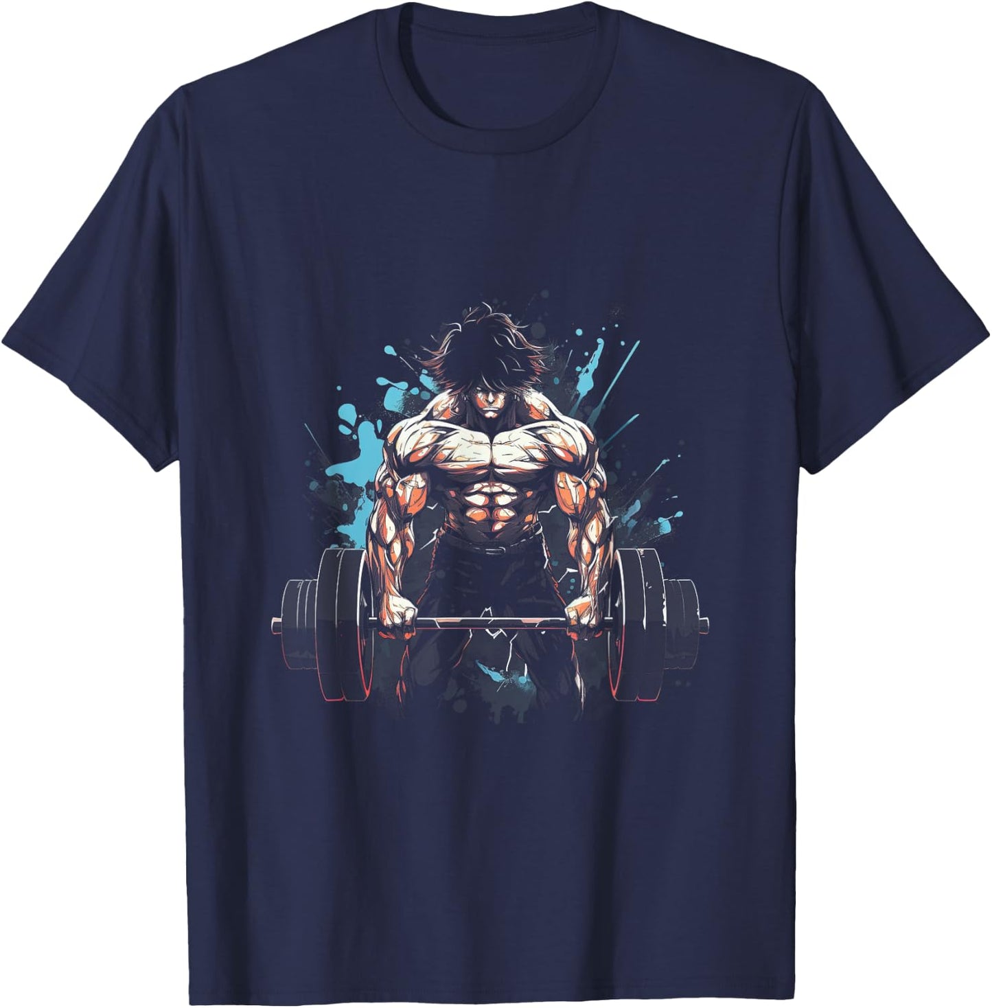 Anime Young Deadlift Fitness Motivation Strenght T-Shirt - T-Shirt | Navy