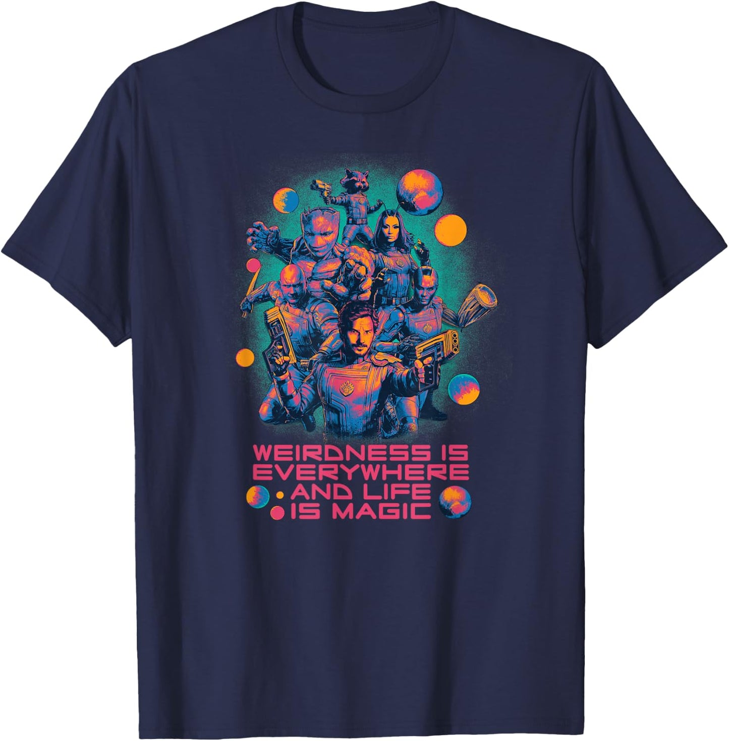 Marvel Guardians of the Galaxy Volume 3 Weirdness Everywhere T-Shirt - T-Shirt | Navy