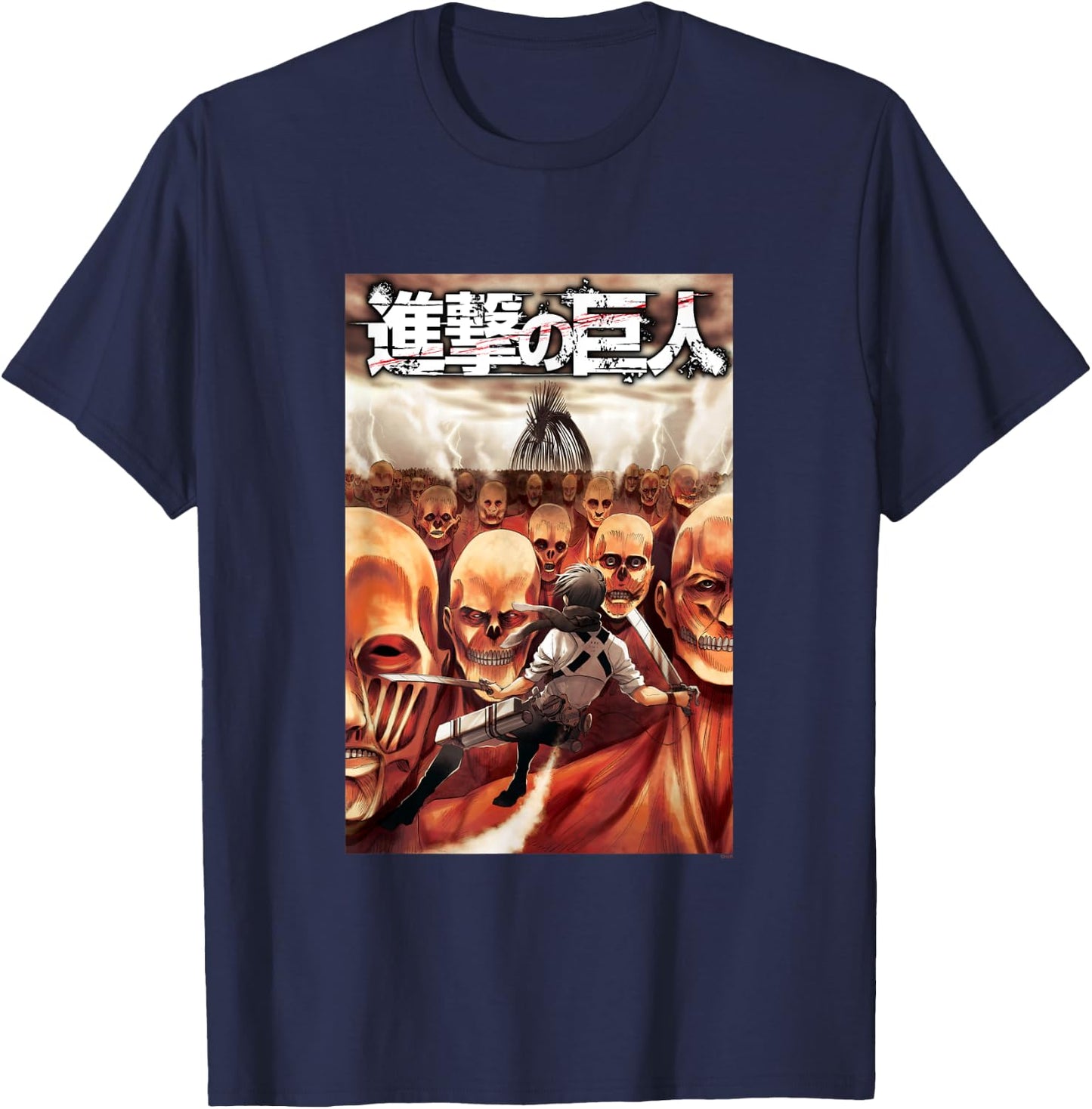 Attack on Titan Manga Mikasa Volume 31 Cover AOT Manga T-Shirt - T-Shirt | Navy