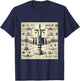 WW2 Warplane Vintage P51 Mustang Assembly Parts Blueprint T-Shirt - T-Shirt | Navy