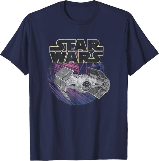 Star Wars A New Hope Tie Fighter Classic Vintage Logo T-Shirt - T-Shirt | Navy