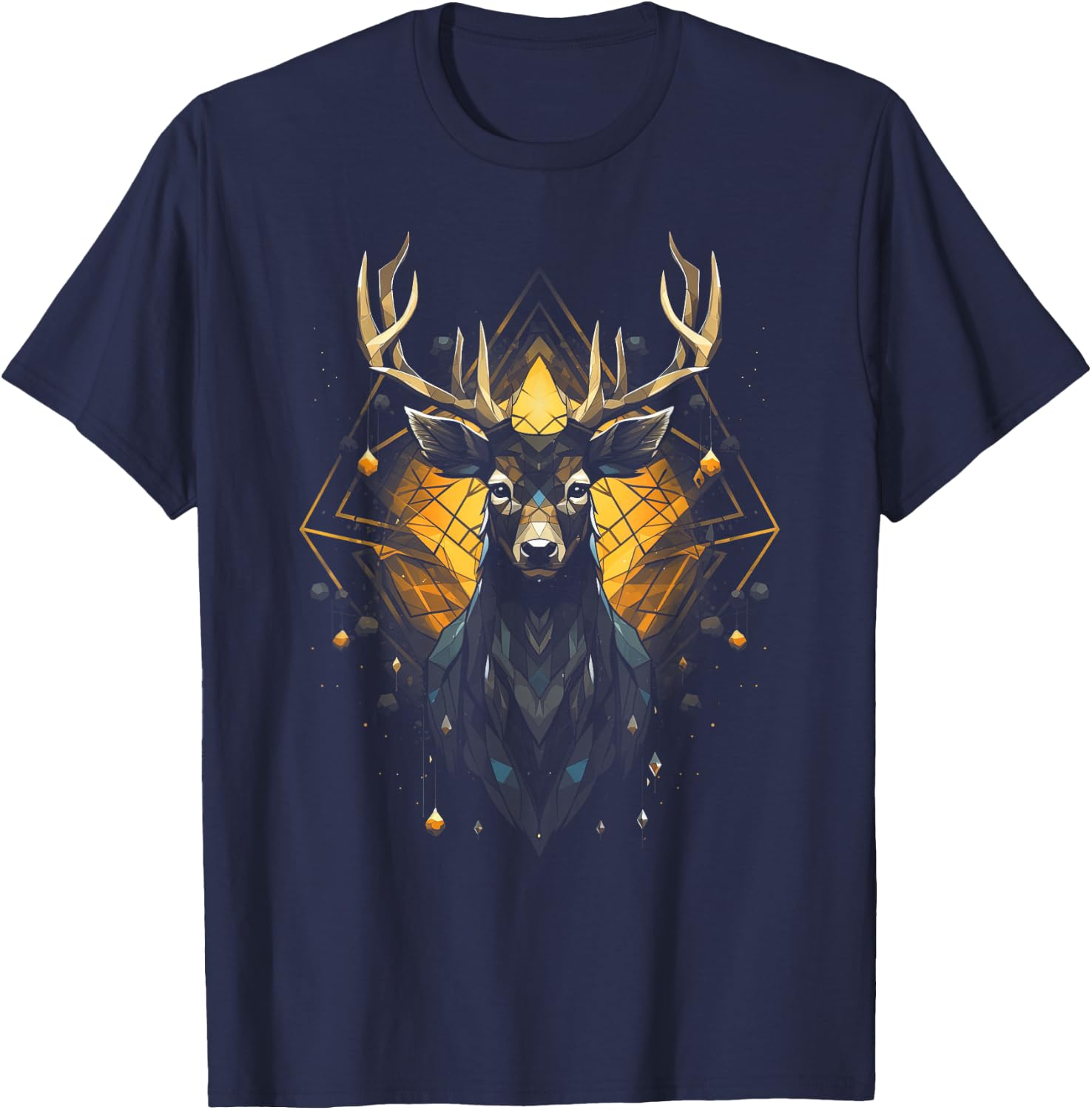Antler Beautiful deer Forest Animal Deer Artwork Outdoor Nature T-Shirt - T-Shirt | Navy