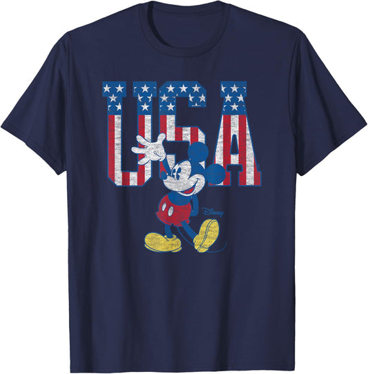 Disney - Mickey USA Banner T-Shirt - T-Shirt | Navy