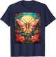 Stained Glass Style Rosy maple moth T-Shirt - T-Shirt | Navy