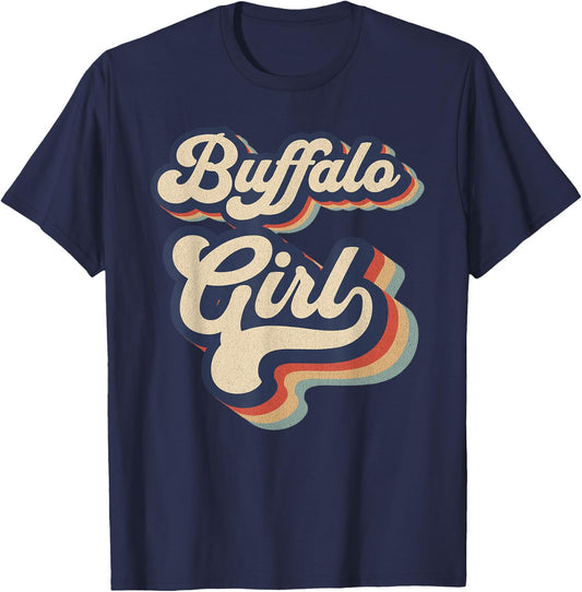 Vintage Design For Girls From Buffalo New York T-Shirt - T-Shirt | Navy