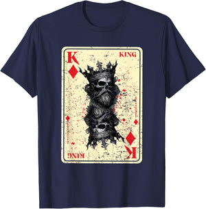 Gothic Card Game Halloween Scary Horror King of Diamonds T-Shirt - T-Shirt | Navy