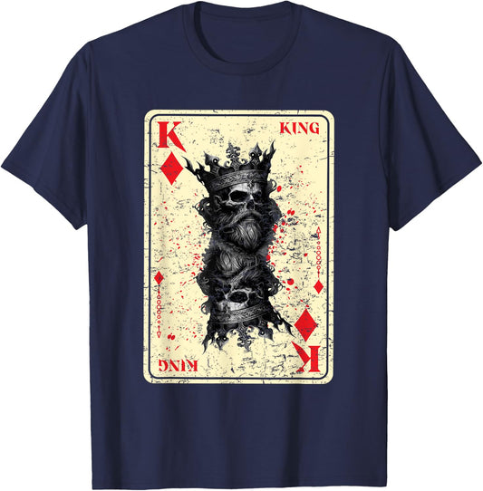 Gothic Card Game Halloween Scary Horror King of Diamonds T-Shirt - T-Shirt | Navy