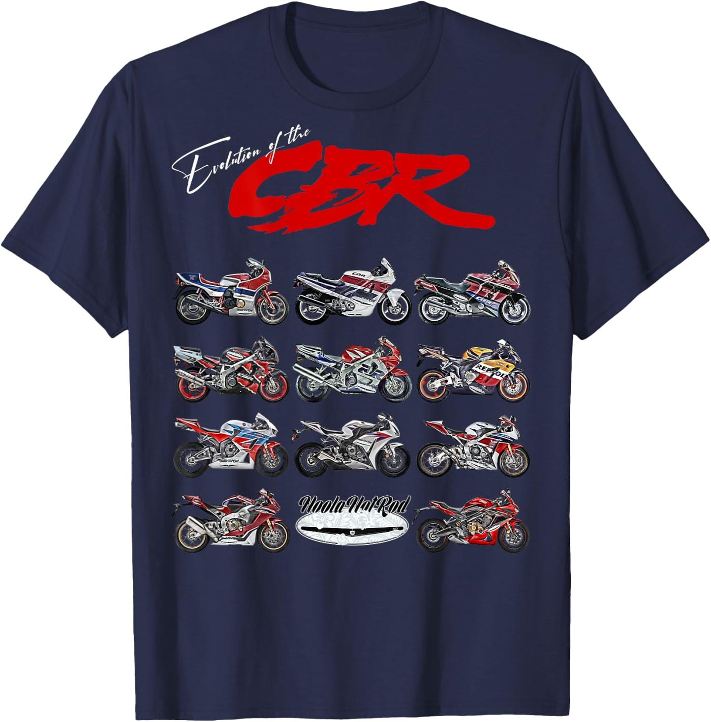 Evolution of the, CBR,Motorcycle,Motorbike,Biker,Sportsbike T-Shirt - T-Shirt | Navy