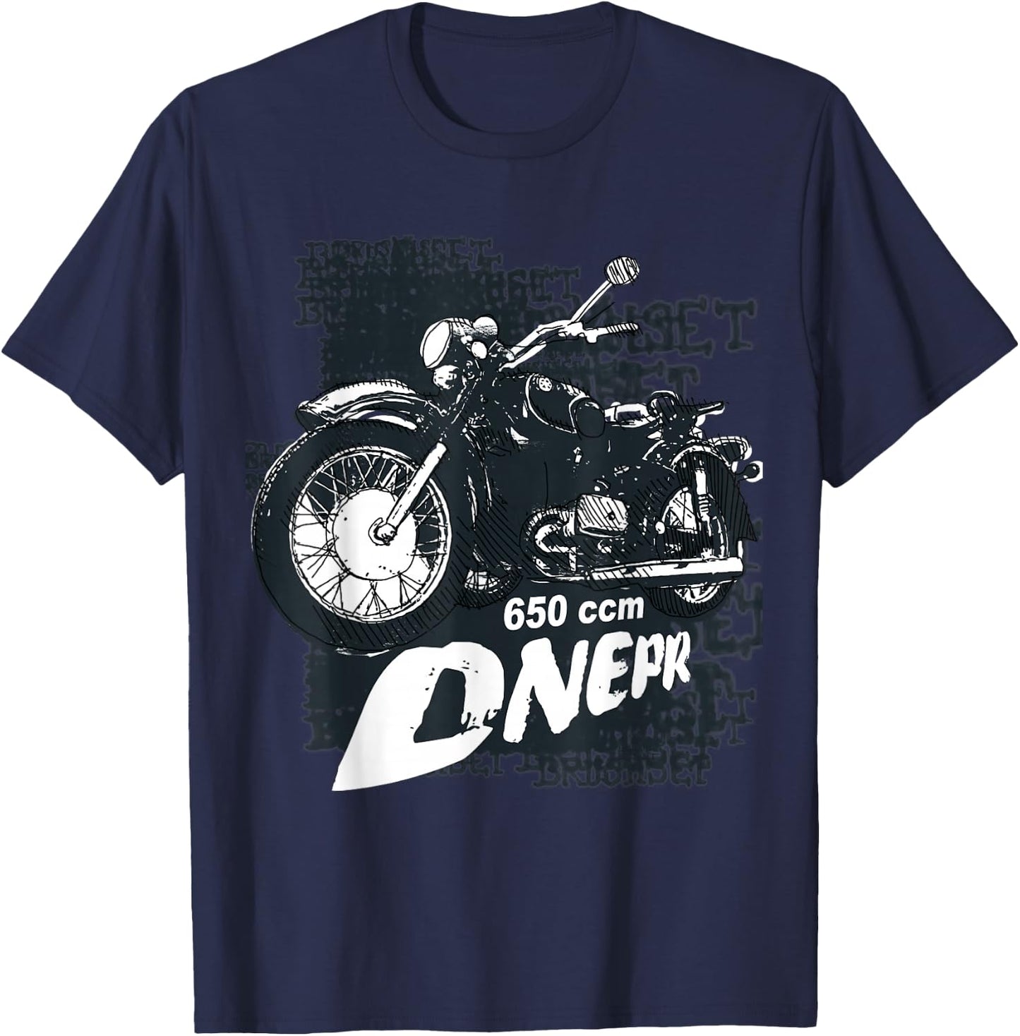 Dnepr 650 cc Sowjet Motorcycle with Side Car T-Shirt - T-Shirt | Navy
