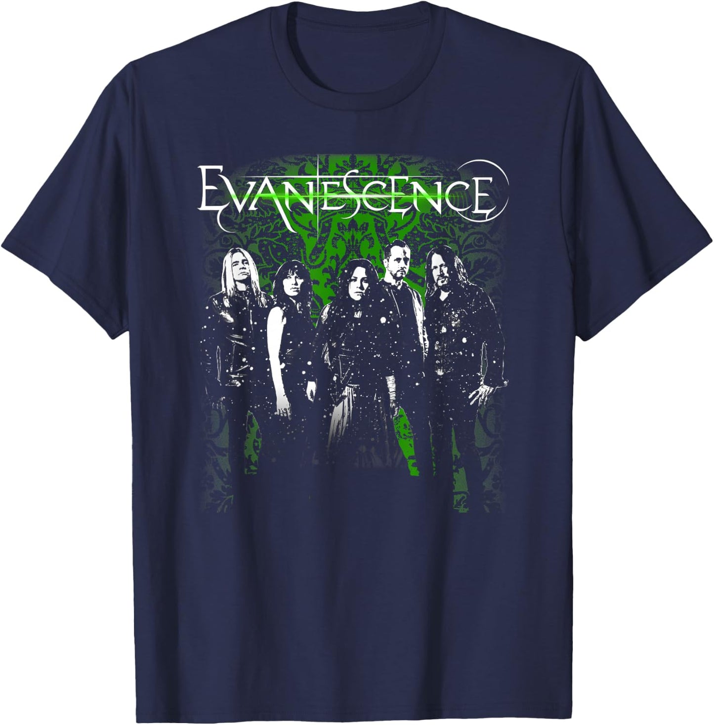 Evanescence – Band Photo Green T-Shirt - T-Shirt | Navy