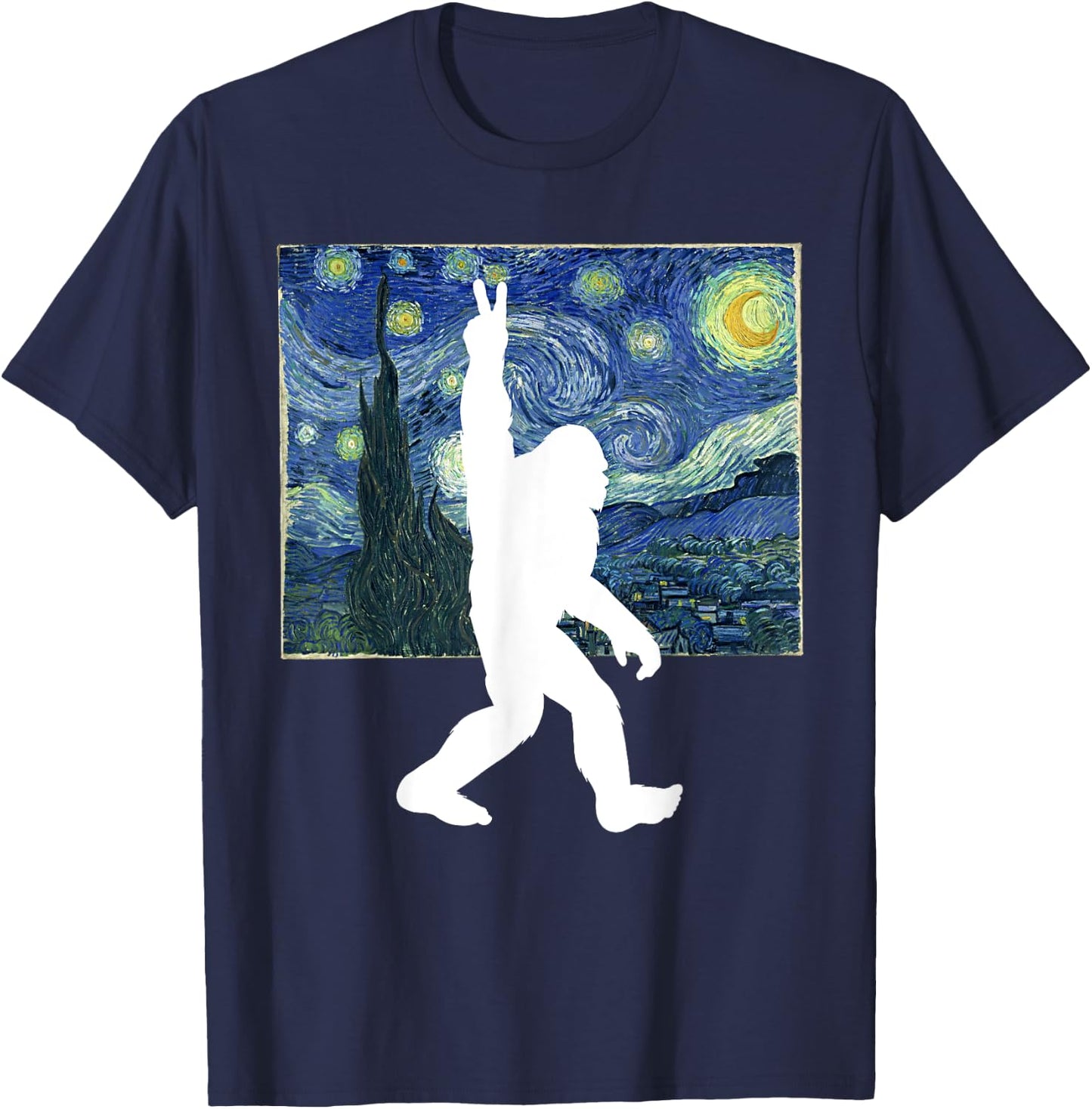 Bigfoot Starry Night T-Shirt - T-Shirt | Navy