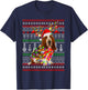 Santa Basset Hound Dog Christmas Lights Ugly Xmas Sweater Men Women Kids T-Shirt - T-Shirt | Navy
