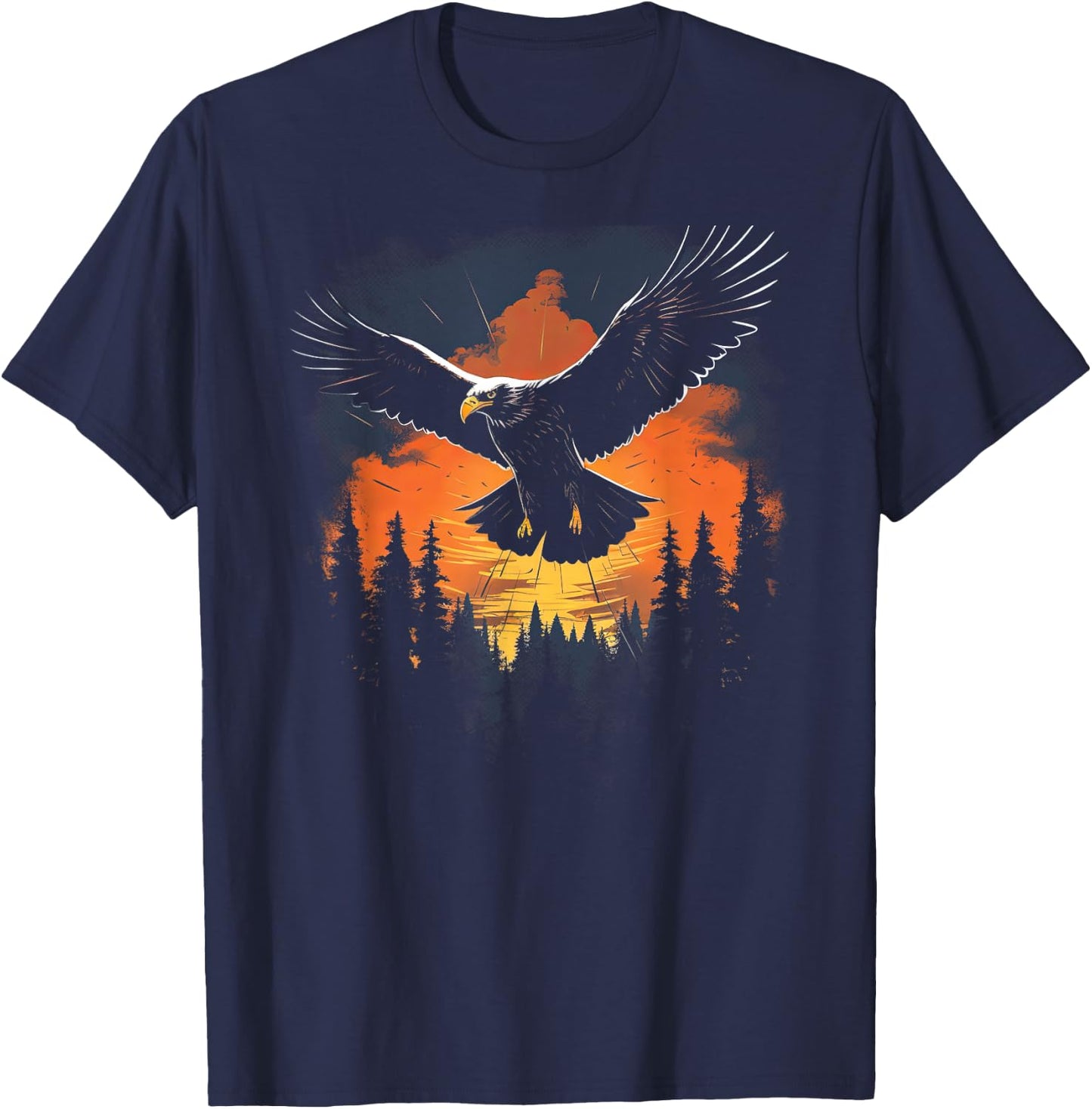 Eagle Forest Animal Wildlife T-Shirt - T-Shirt | Navy