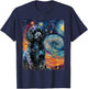 Black Poodle Starry Night - Dog Lover Puppy Pet Owner Men Women Kids T-Shirt - T-Shirt | Navy