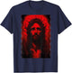 Goth Aesthetic Grunge Occult Emo Satanic Jesus Glitch T-Shirt - T-Shirt | Navy
