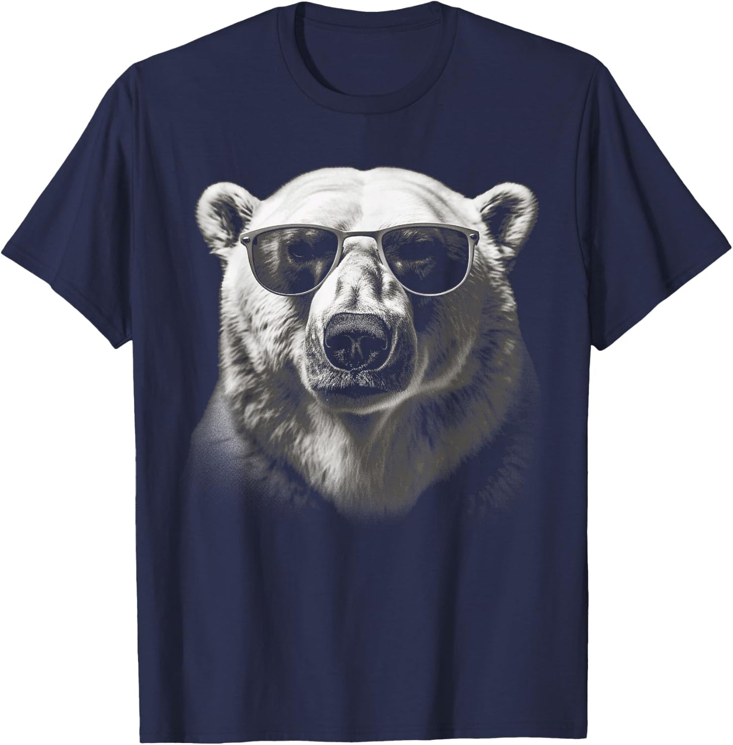 Polar Bear sunglasses wild animal art animal Polar Bear T-Shirt - T-Shirt | Navy