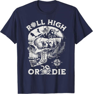 Roll High Or Die Skull T-Shirt - T-Shirt | Navy