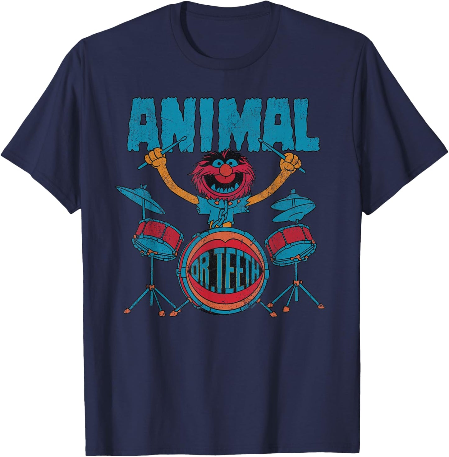 Disney The Muppets Animal Dr Teeth & Electric Mayhem Vintage T-Shirt - T-Shirt | Navy