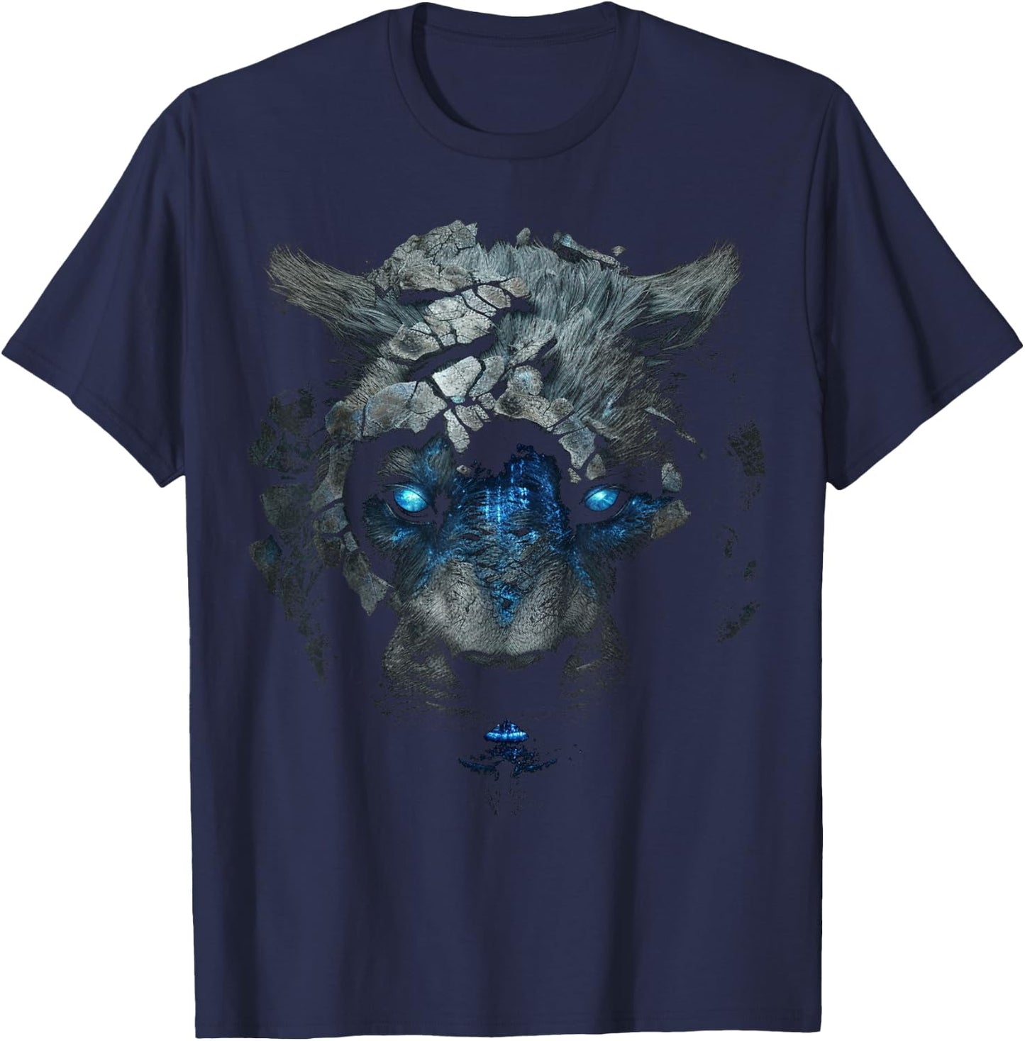 Lion Fantasy Predatory Cat Art - Blue Eyes Robot Animal Women Kids T-Shirt - T-Shirt | Navy